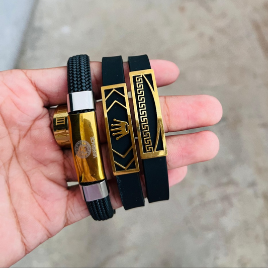 Men Plain Leather Wrist Band