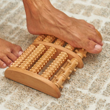 Foot Massage, Wooden Roller Massager Reflexology Foot Therapy